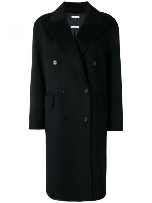 Двубортное пальто P.A.R.O.S.H.. Цвет: черный