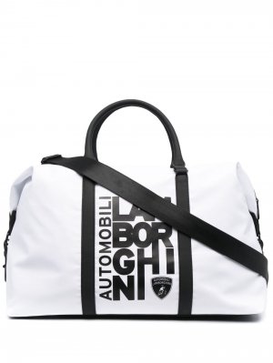 Большая дорожная сумка с логотипом Automobili Lamborghini. Цвет: 005 bianco