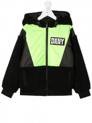 Куртка в стиле колор-блок Dkny Kids. Цвет: черный