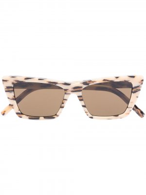 Солнцезащитные очки New Wave в оправе кошачий глаз Saint Laurent Eyewear. Цвет: нейтральные цвета