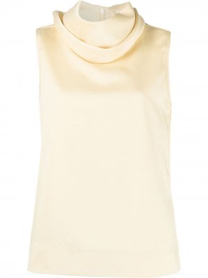 Атласная блузка с воротником хомутом Jil Sander. Цвет: нейтральные цвета