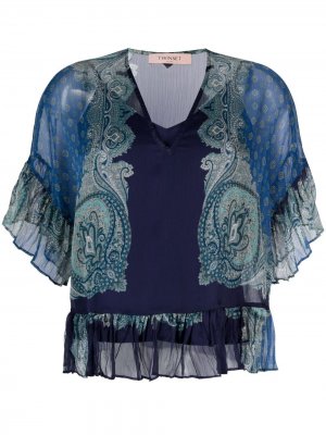 Блузка с принтом пейсли TWINSET. Цвет: синий