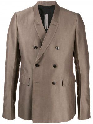 Двубортный пиджак Rick Owens. Цвет: серый