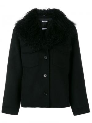 Пальто с отделкой из козьего меха P.A.R.O.S.H.. Цвет: черный