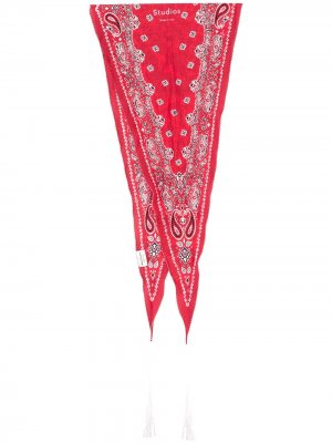 Шейный платок с вышивкой Acne Studios. Цвет: красный