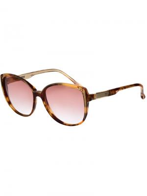 Солнцезащитные очки с эффектом панциря Yves Saint Laurent Pre-Owned. Цвет: коричневый