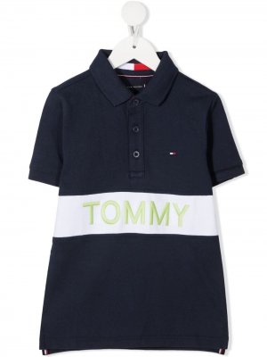 Рубашка поло в стиле колор-блок Tommy Hilfiger Junior. Цвет: синий