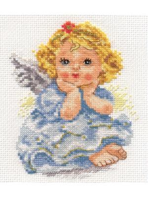 Набор для вышивания Ангелок мечты  11х14 см. Алиса. Цвет: бежевый, голубой, желтый