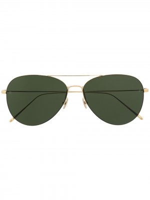 Солнцезащитные очки-авиаторы Linda Farrow. Цвет: золотистый
