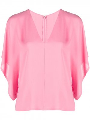 Блузка с V-образным вырезом Valentino. Цвет: розовый