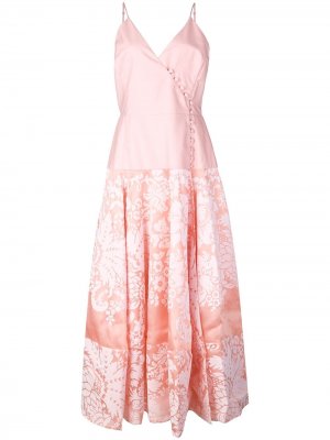 Платье миди из ткани дамаск с запахом Rosie Assoulin. Цвет: розовый