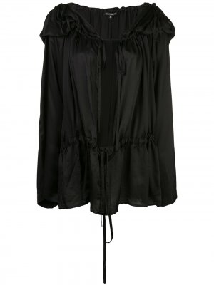 Блузка с капюшоном и складками Ann Demeulemeester. Цвет: черный