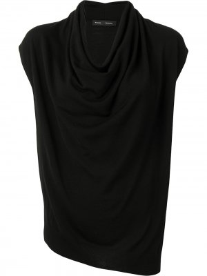 Блузка с драпировкой и воротником-хомутом Proenza Schouler. Цвет: черный