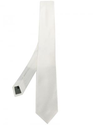Атласный галстук Dell'oglio. Цвет: белый