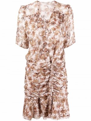 Платье мини Dakota с цветочным принтом Veronica Beard. Цвет: нейтральные цвета