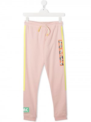 Спортивные брюки с кулиской и логотипом Stella McCartney Kids. Цвет: розовый