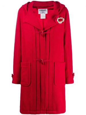 Пальто 2006-го года с капюшоном Chanel Pre-Owned. Цвет: красный