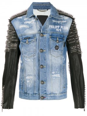 Джинсовая куртка с заклепками Philipp Plein. Цвет: синий