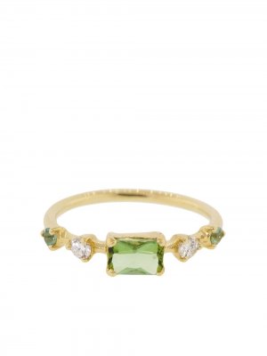 Золотое кольцо Vista ограниченной серии с турмалином и бриллиантами WWAKE. Цвет: зеленый