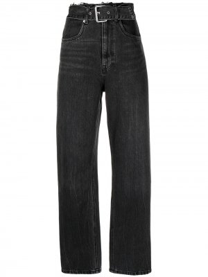 Прямые джинсы с поясом Alexander Wang. Цвет: черный