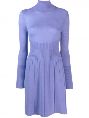 Трикотажное платье-водолазка Versace Pre-Owned. Цвет: фиолетовый