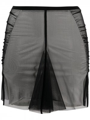 Многослойная юбка мини Rick Owens. Цвет: черный