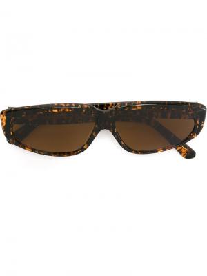 Солнцезащитные очки в квадратной оправе Moschino Pre-Owned. Цвет: коричневый