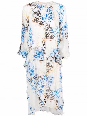 Платье Delight с цветочным принтом Lala Berlin. Цвет: белый