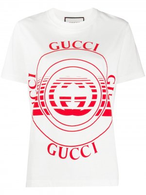 Футболка с логотипом Gucci. Цвет: белый