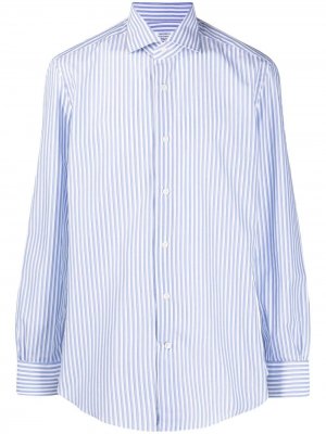 Полосатая рубашка с длинными рукавами Mazzarelli. Цвет: синий