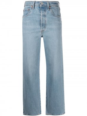 Levis укороченные джинсы Ribcage прямого кроя Levi's. Цвет: синий