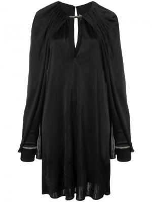 Платье с драпированным кейпом Thomas Wylde. Цвет: черный
