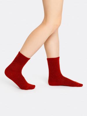 Высокие женские шерстяные носки терракотового цвета Mark Formelle. Цвет: терракот