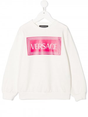 Толстовка с логотипом Young Versace. Цвет: белый