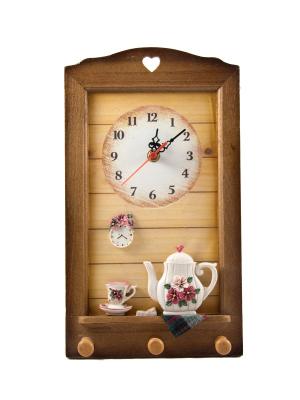 Коллаж-часы Цветы Русские подарки. Цвет: светло-коричневый, белый