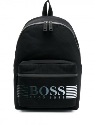 Рюкзак на молнии с логотипом Boss Hugo. Цвет: черный