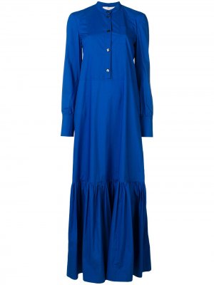 Длинное платье-рубашка La Doublej. Цвет: синий