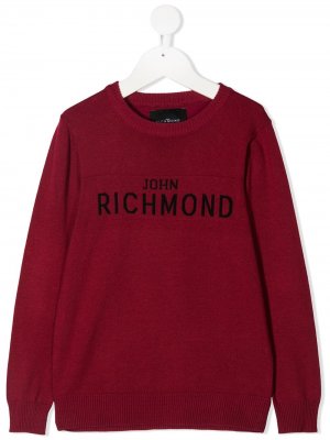 Джемпер вязки интарсия с логотипом John Richmond Junior. Цвет: красный