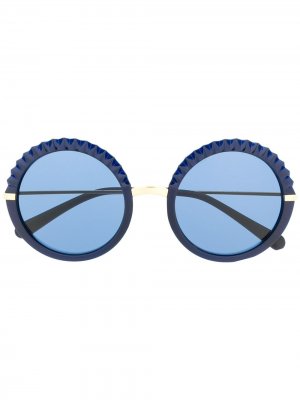 Солнцезащитные очки с эффектом плиссировки Dolce & Gabbana Eyewear. Цвет: синий