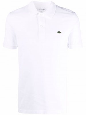 Рубашка поло с вышитым логотипом Lacoste. Цвет: белый
