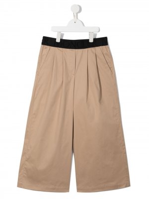 Широкие брюки Moncler Enfant. Цвет: коричневый