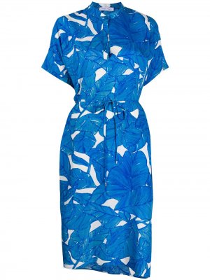 Платье-рубашка с цветочным узором Christian Wijnants. Цвет: синий