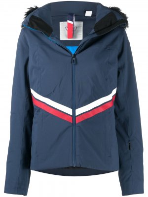 Лыжная куртка с искусственным мехом Rossignol. Цвет: синий