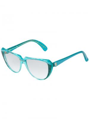 Солнцезащитные очки с кристаллами Yves Saint Laurent Pre-Owned. Цвет: синий