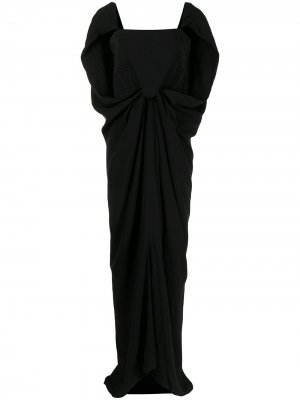 Платье с драпировкой и кейпом Balenciaga Pre-Owned. Цвет: черный