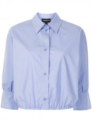 Рубашка с эластичной вставкой Emporio Armani. Цвет: синий