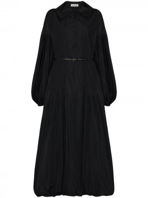 Платье макси с пышными рукавами и воротником Питер Пэн Jil Sander. Цвет: черный