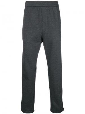 Спортивные брюки с полосками сбоку Prada. Цвет: серый