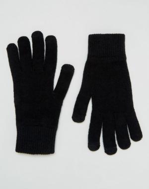 Черные перчатки для сенсорных гаджетов ASOS. Цвет: черный