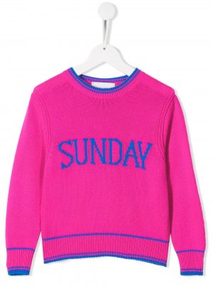 Трикотажный свитер Sunday Alberta Ferretti Kids. Цвет: розовый